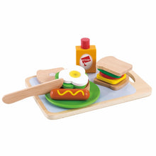 Houten speelgoedset voor fantasierijk sandwichmaken, zonder gifstoffen