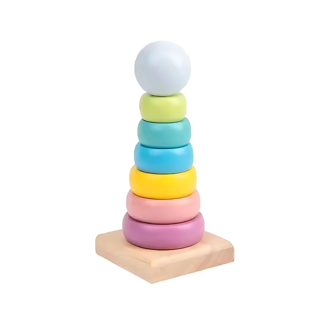 RainbowRings – Holz-Stapelturm Spielzeug für Kinder ab 1 Jahr