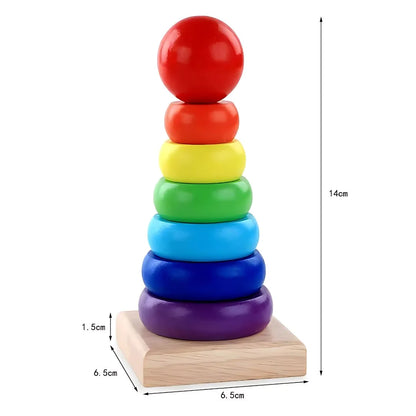 RainbowRings – Holz-Stapelturm Spielzeug für Kinder ab 1 Jahr