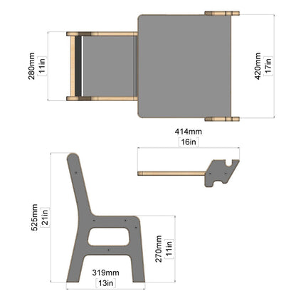 Rebo Montessori Pikler Style Drawing Station & Chair for Climbing Triangle