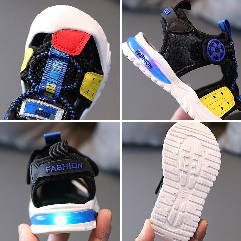 Baby lichtgevende zomersandalen met lichtjes
