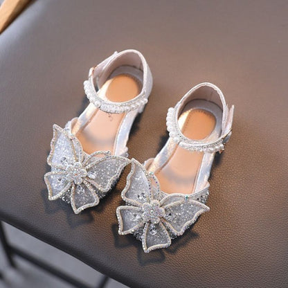 Babysandalen met glittervlindermotief