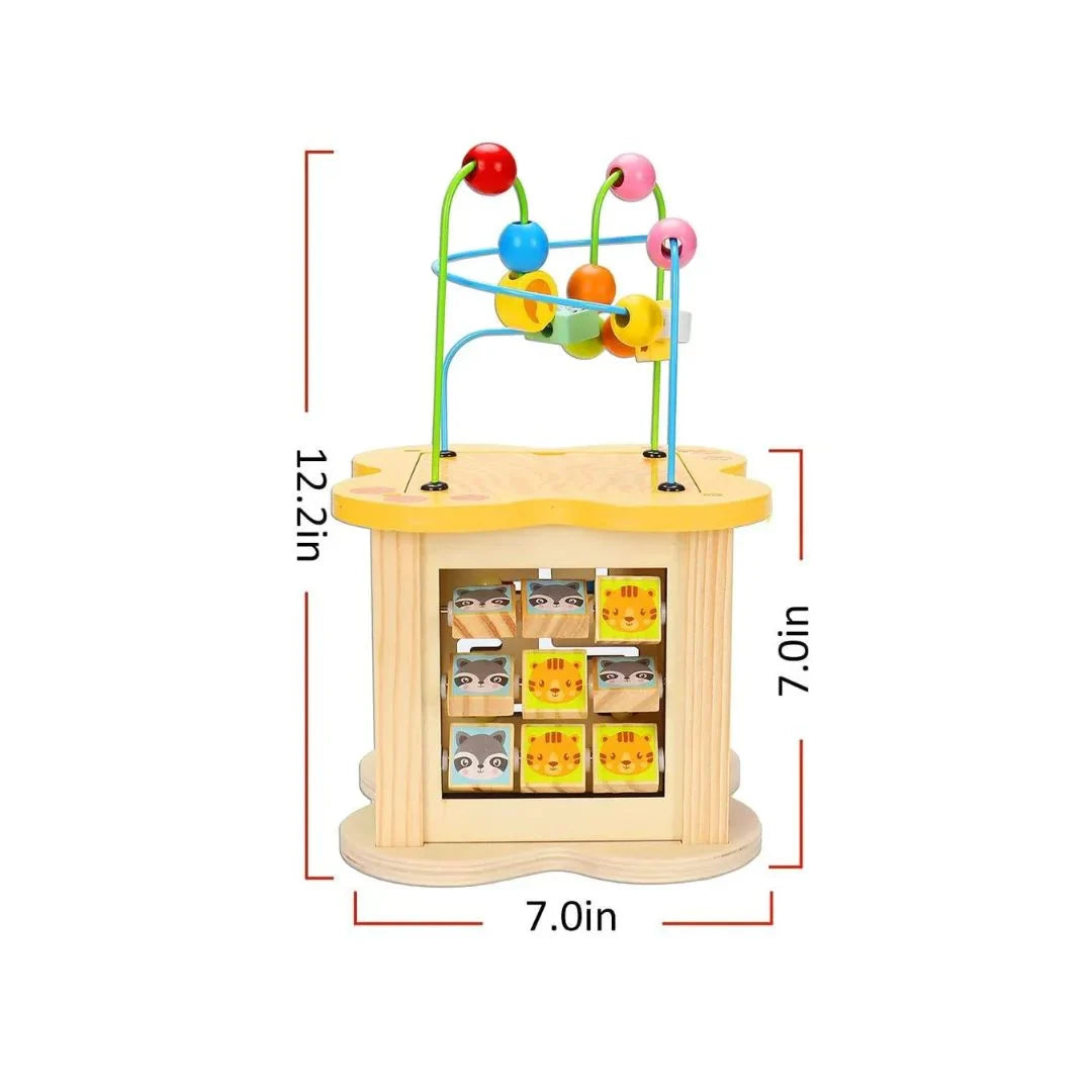 TinkerNest – Montessori Holz Aktivitätswürfel für Kleinkinder ab 1 Jahr – 6-in-1 Puzzle